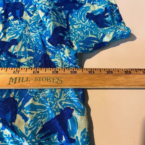 Chubbies Weekend Men L Monkey Button Front Shirt Short Sleeve Blue Novelty Trave - Picture 7 of 9